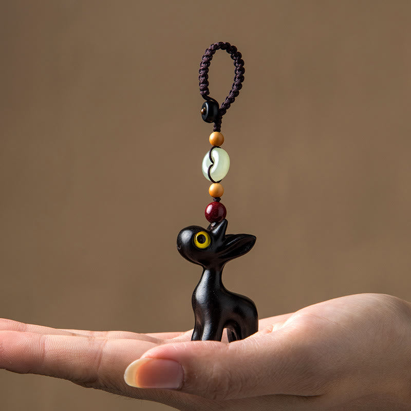 Grüne Sandelholz Ebenholz Holz Frieden Schnalle Schlüsselanhänger