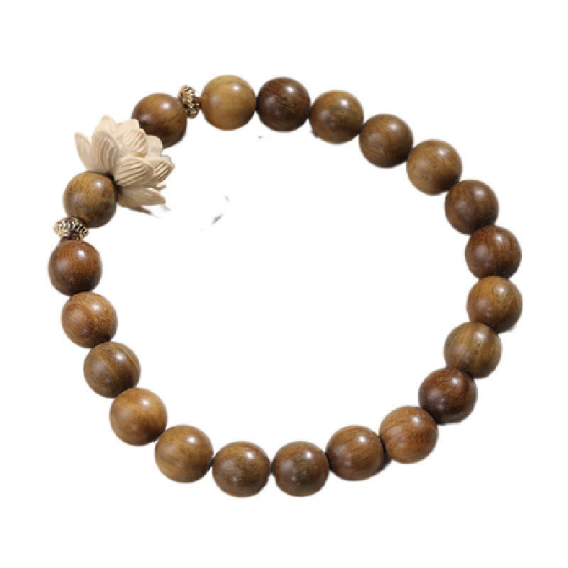 Beruhigendes Armband aus grünem Sandelholz-Lotus für Ruhe und Frieden