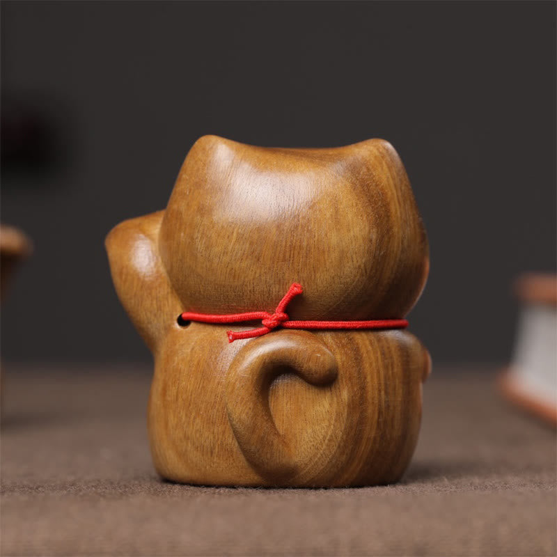 Grüne Sandelholz Glückskatze Dekoration 4,5 cm Peace Charm