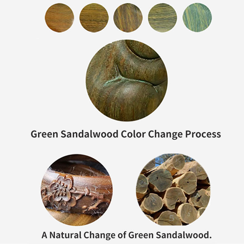 Grüne Sandelholz-Glückskatze, Mini-Dekoration, 5 cm, Glücksbringer