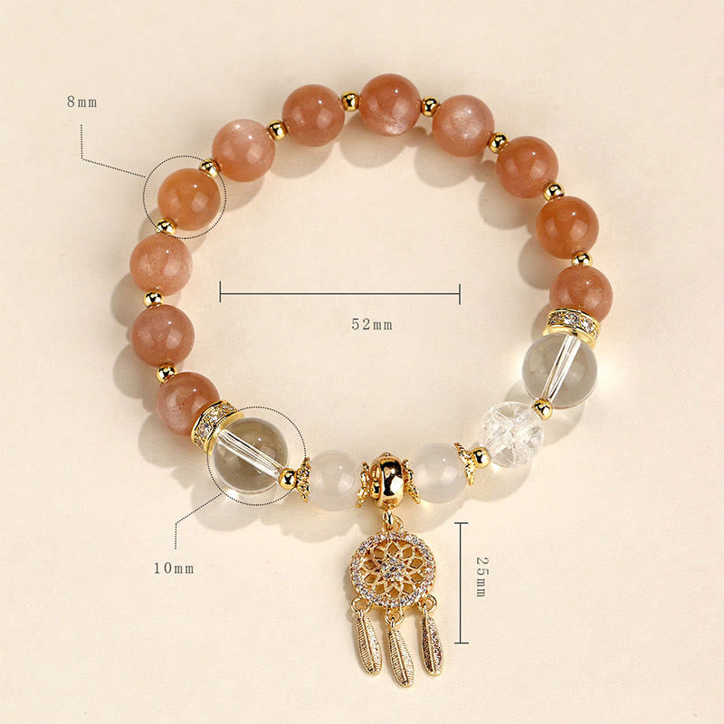Grünes Erdbeerquarz-Amethyst-Traumfänger-Heilarmband