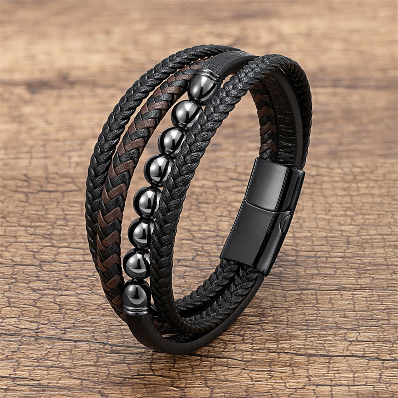 Grünes Tigerauge 16–18 cm Positives Lederarmband