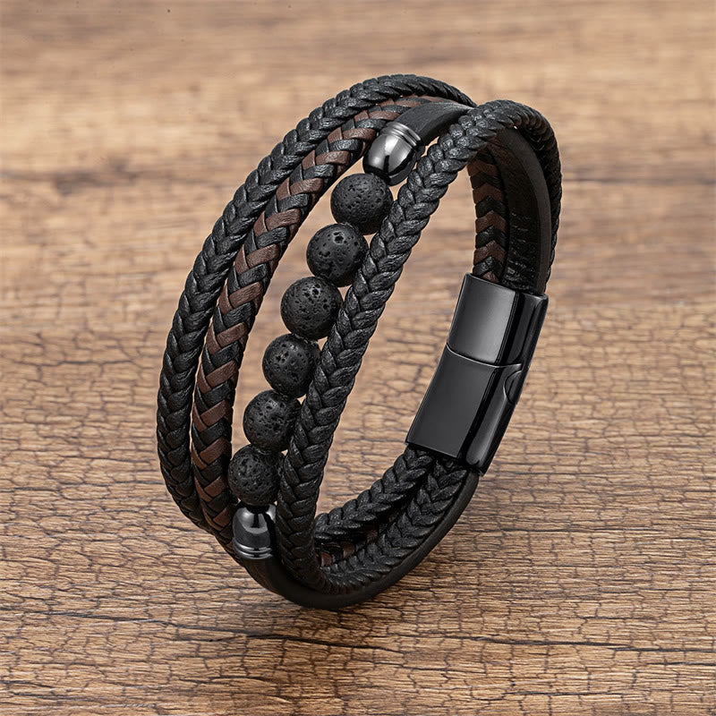 Grünes Tigerauge 16–18 cm Positives Lederarmband