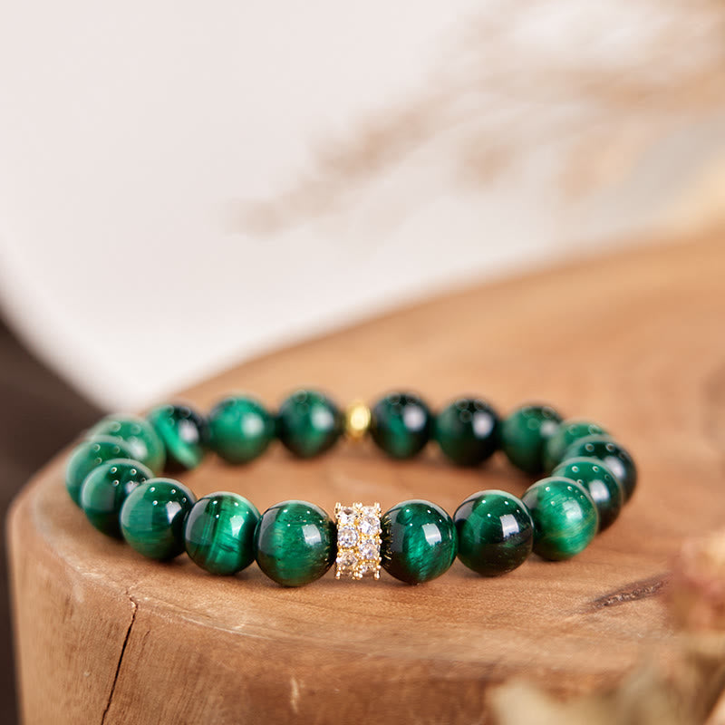 Grünes Tigerauge Positives Armband | Handgelenk 14-16cm