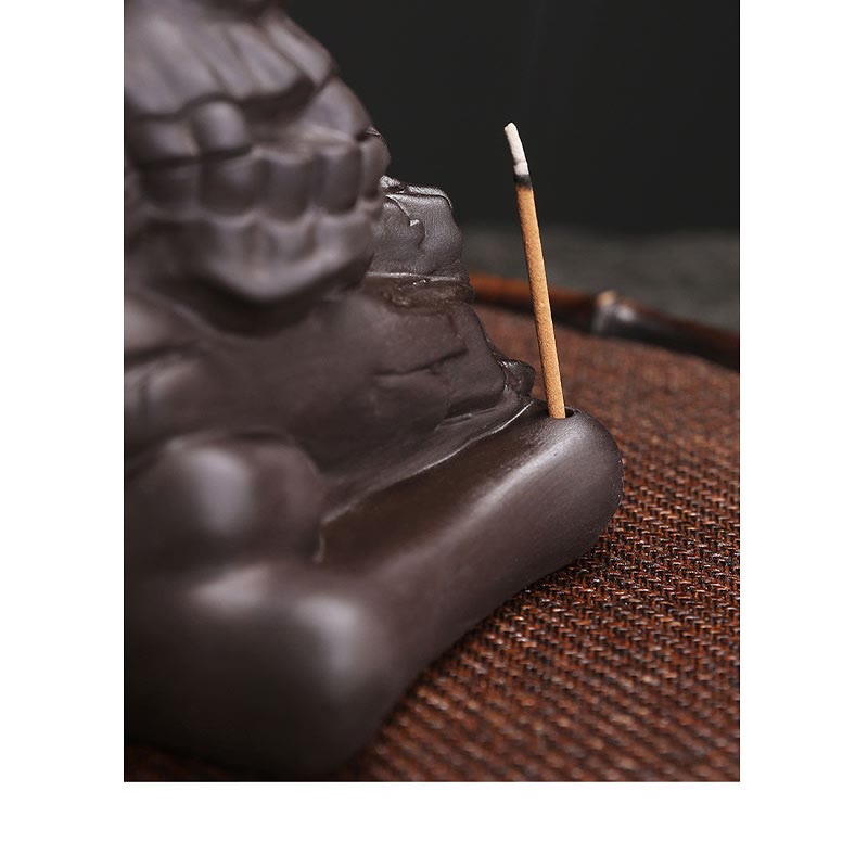 Räuchergefäß aus violettem Ton mit Totenkopf-Motiv für Halloween, 11,3 cm