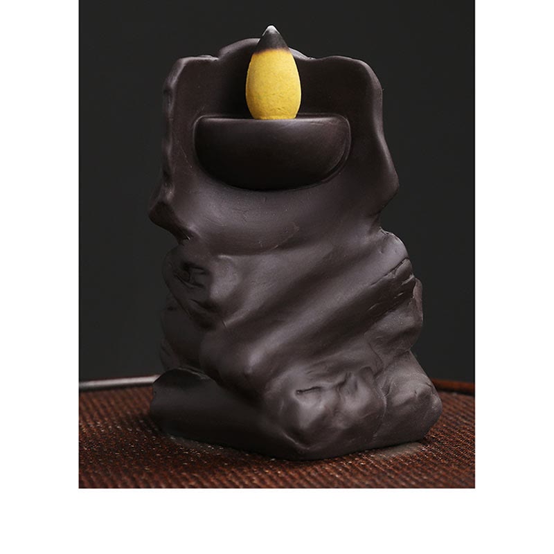 Räuchergefäß aus violettem Ton mit Totenkopf-Motiv für Halloween, 11,3 cm