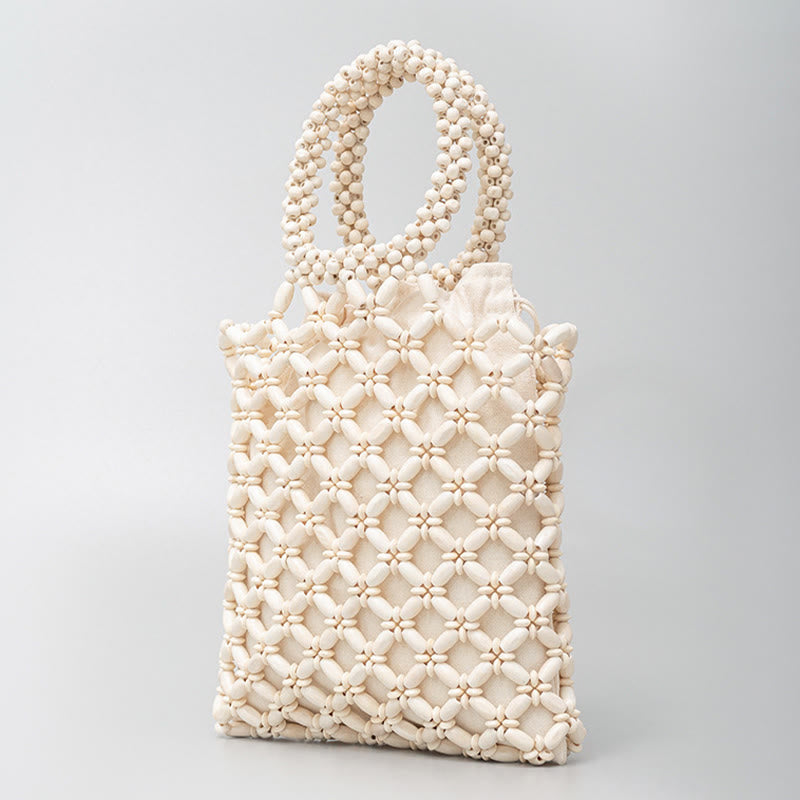 Handgewebte Rauten-Holzperlen Spirituelle Schmucktasche