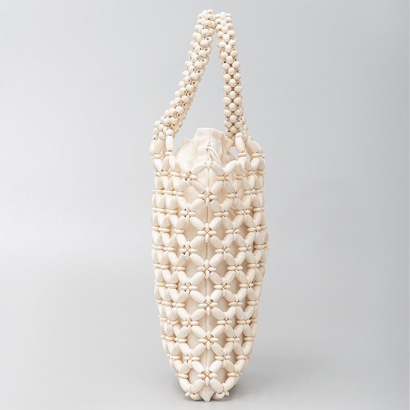 Handgewebte Rauten-Holzperlen Spirituelle Schmucktasche