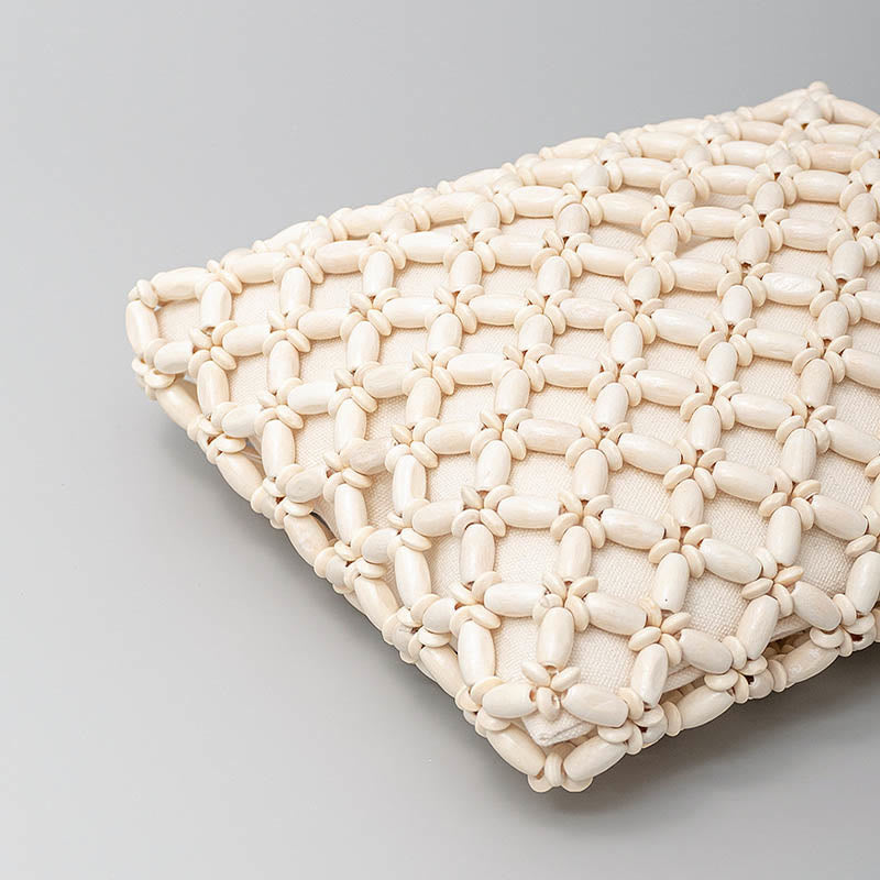 Handgewebte Rauten-Holzperlen Spirituelle Schmucktasche