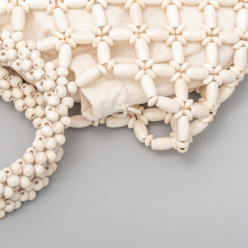 Handgewebte Rauten-Holzperlen Spirituelle Schmucktasche