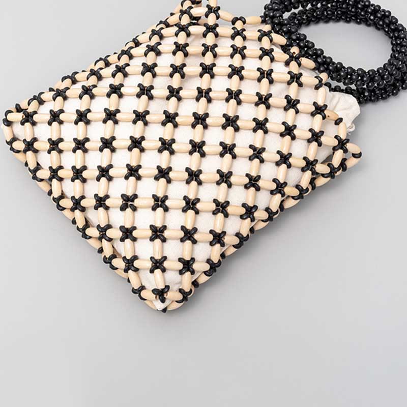 Handgewebte Rauten-Holzperlen Spirituelle Schmucktasche