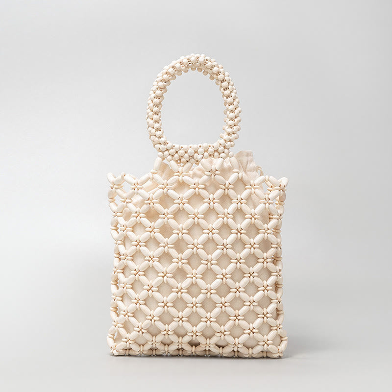 Handgewebte Rauten-Holzperlen Spirituelle Schmucktasche