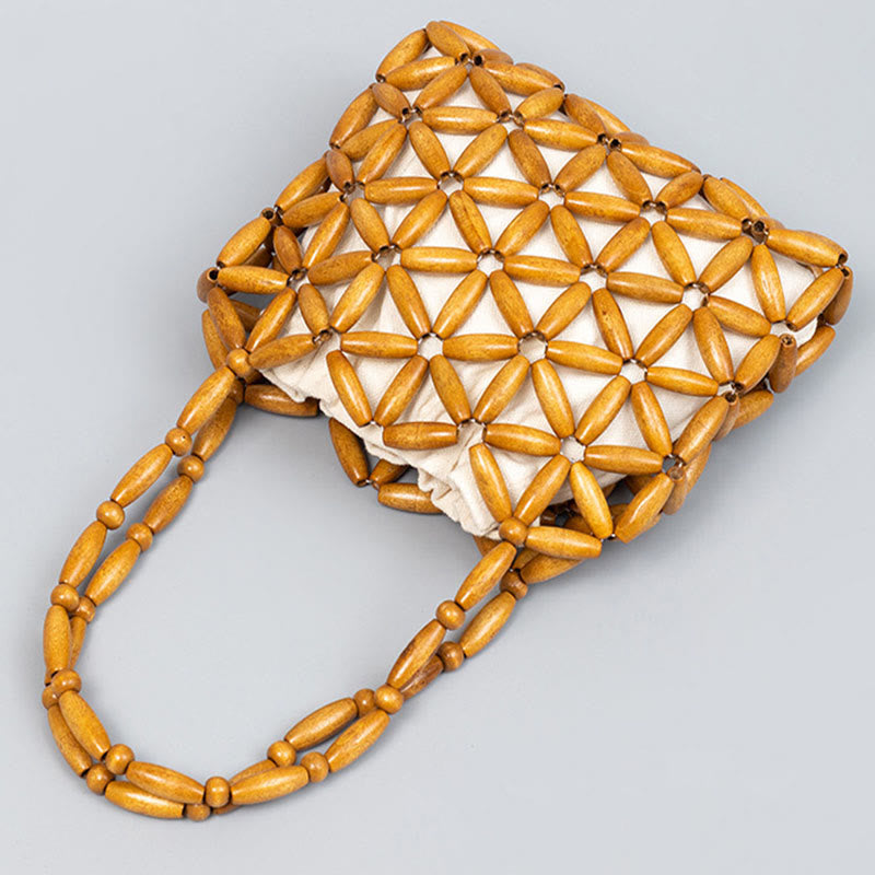 Handgewebte Mini-Holzperlen spirituelle Schmucktasche