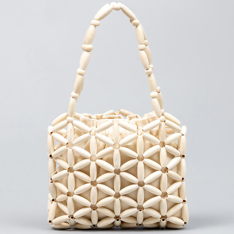 Handgewebte Mini-Holzperlen spirituelle Schmucktasche