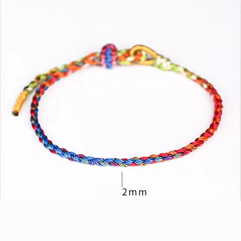 Handgefertigtes buntes Armband aus rotem Seil für Glück und Schutz
