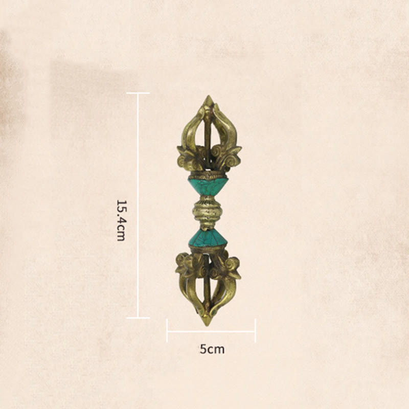 Handgefertigter tibetischer Vajra Dorje aus Kupfer mit fünf Zinken für die Erleuchtung