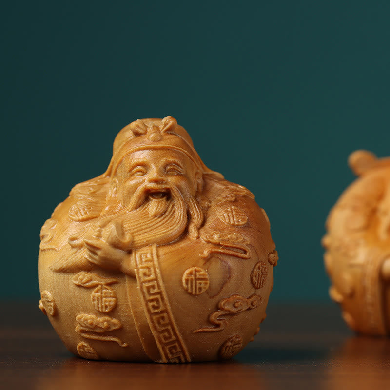 Handgefertigte Feng Shui Mini Drei Sterne Holz Wohlstandsdekoration