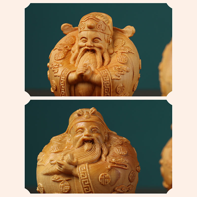 Handgefertigte Feng Shui Mini Drei Sterne Holz Wohlstandsdekoration