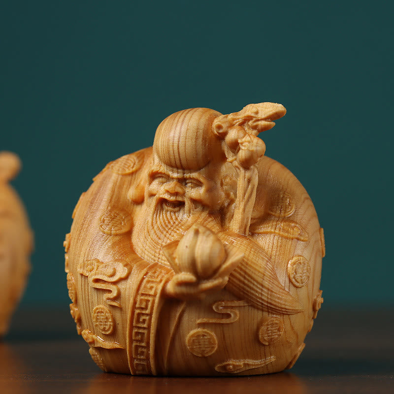 Handgefertigte Feng Shui Mini Drei Sterne Holz Wohlstandsdekoration