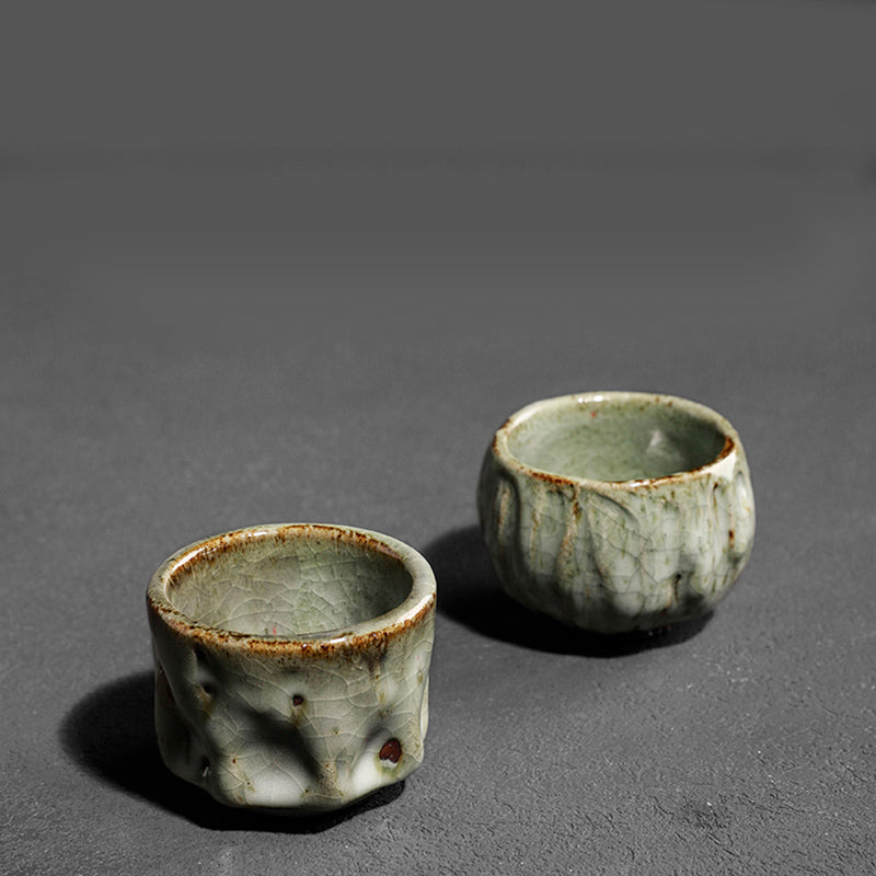 Handgefertigte Jianzhan-Keramik-Teetasse, 110 ml, mit Cracked-Ice-Textur