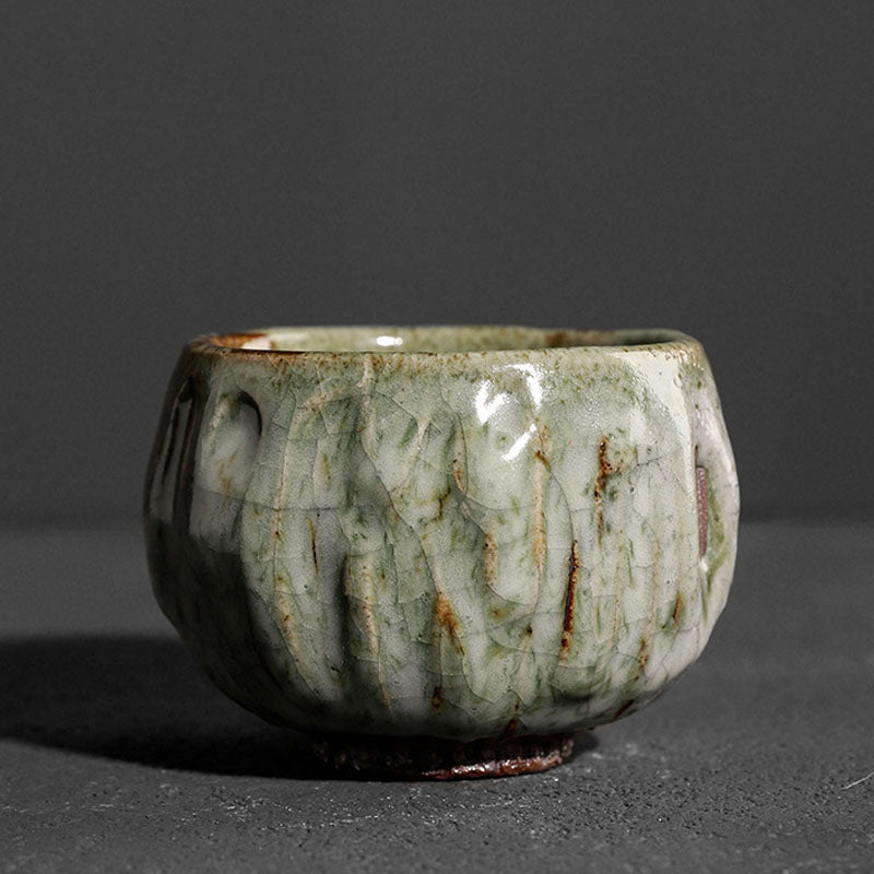 Handgefertigte Jianzhan-Keramik-Teetasse, 110 ml, mit Cracked-Ice-Textur