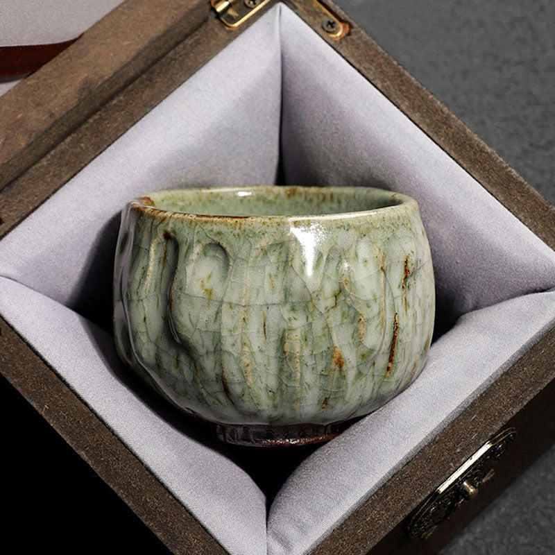 Handgefertigte Jianzhan-Keramik-Teetasse, 110 ml, mit Cracked-Ice-Textur