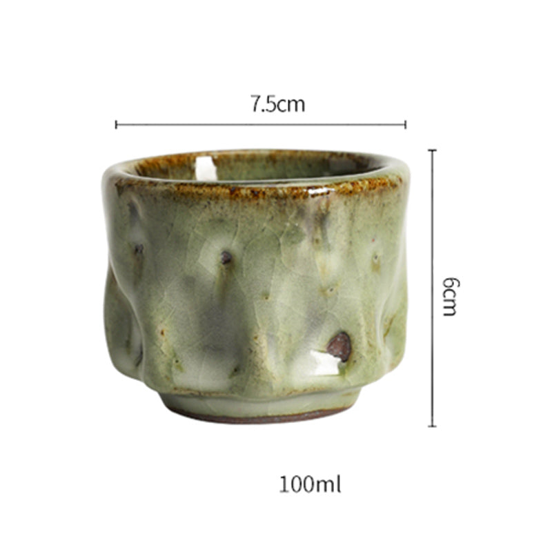 Handgefertigte Jianzhan-Keramik-Teetasse, 110 ml, mit Cracked-Ice-Textur