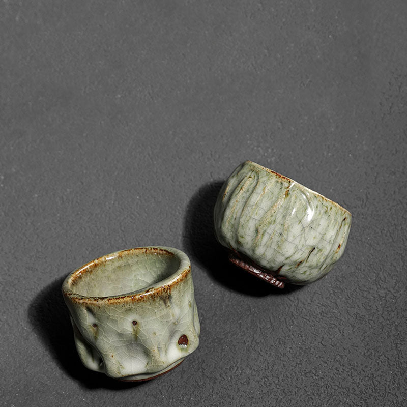 Handgefertigte Jianzhan-Keramik-Teetasse, 110 ml, mit Cracked-Ice-Textur