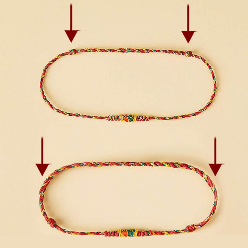 Handgefertigtes geflochtenes Armband mit Koi-Fisch-Motiv