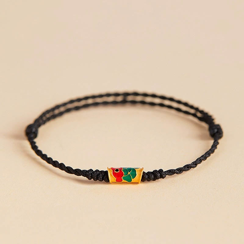 Handgefertigtes geflochtenes Armband mit Koi-Fisch-Motiv