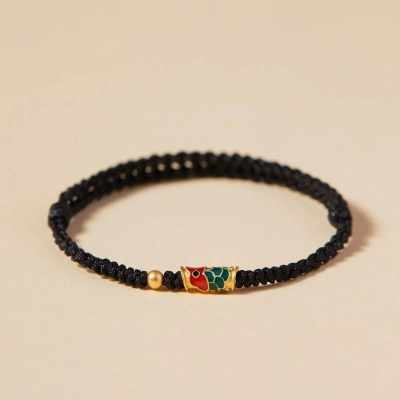 Handgefertigtes geflochtenes Armband mit Koi-Fisch-Motiv