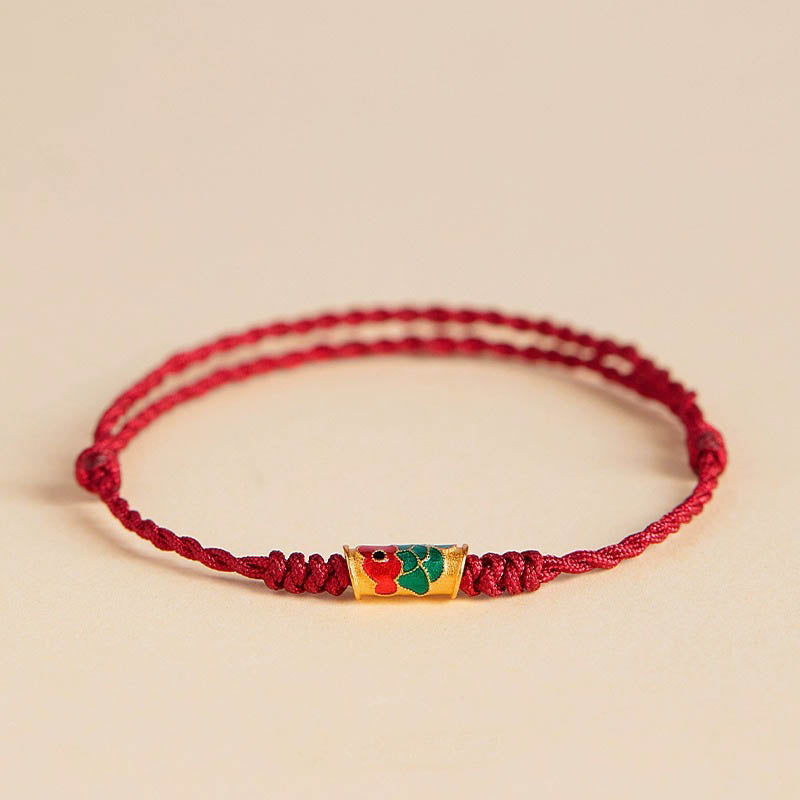 Handgefertigtes geflochtenes Armband mit Koi-Fisch-Motiv