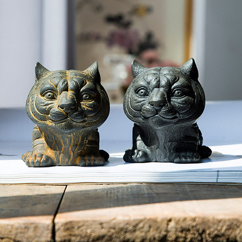 Handgemachte spirituelle Statue aus Tigereisenpulver, 9 cm