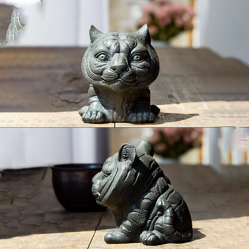 Handgemachte spirituelle Statue aus Tigereisenpulver, 9 cm