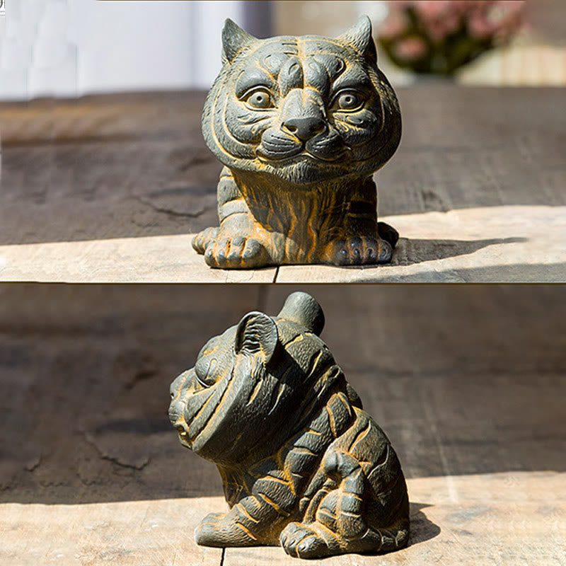 Handgemachte spirituelle Statue aus Tigereisenpulver, 9 cm