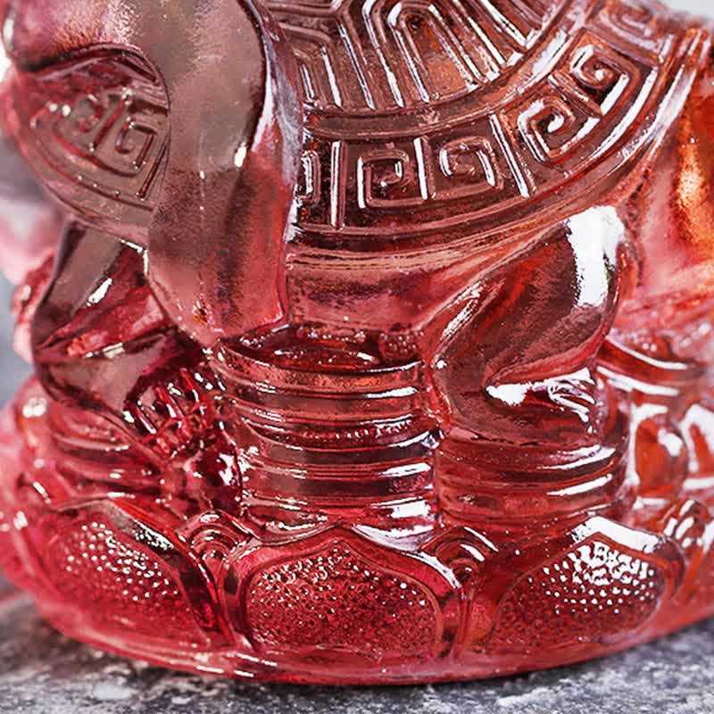 Handgefertigte azurblaue Drache-Liuli-Feng-Shui-Statue, 11 cm