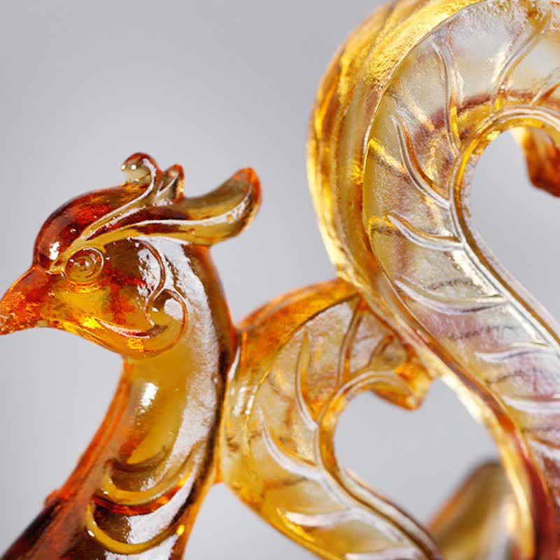 Handgefertigte azurblaue Drache-Liuli-Feng-Shui-Statue, 11 cm