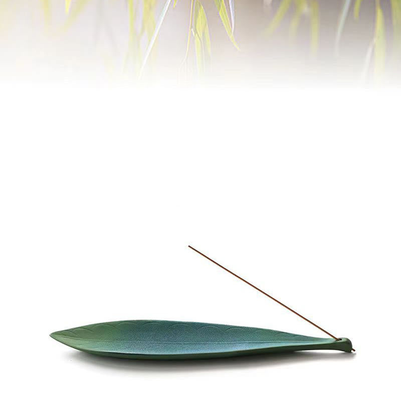 Handgefertigter Keramik-Weidenblatt-Räucherbrenner zur Heilung