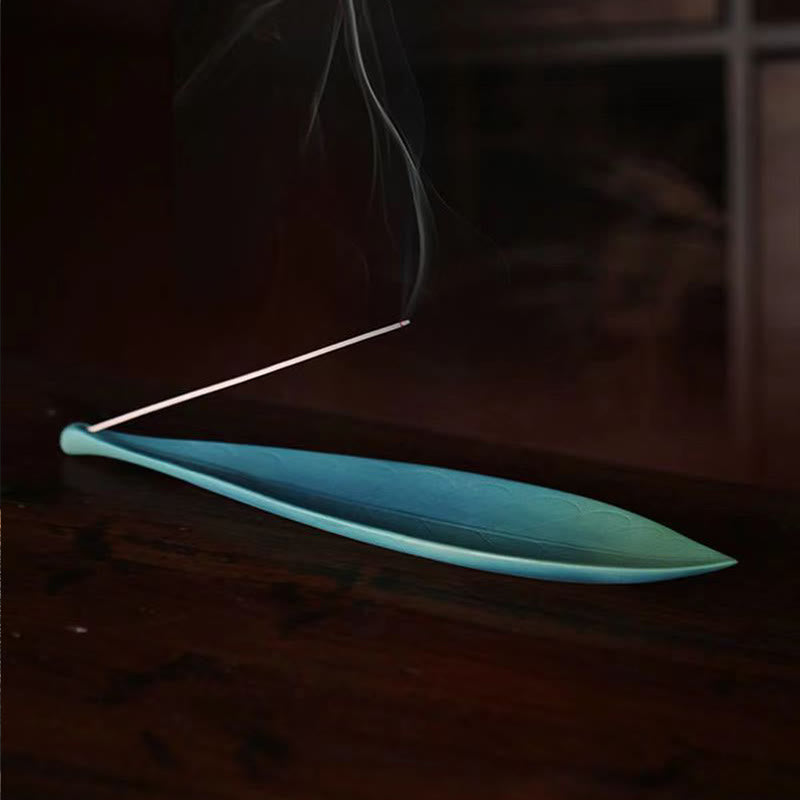 Handgefertigter Keramik-Weidenblatt-Räucherbrenner zur Heilung