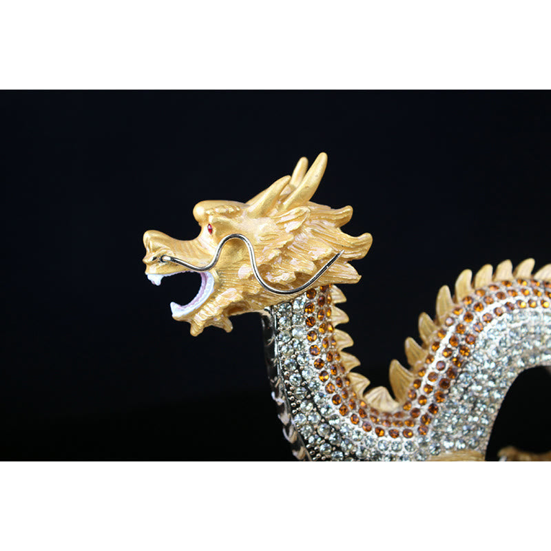 Handgefertigte chinesische Drachenstatue, Feng Shui-Dekor, 22 cm