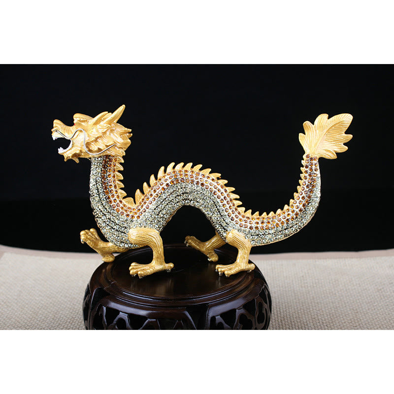 Handgefertigte chinesische Drachenstatue, Feng Shui-Dekor, 22 cm