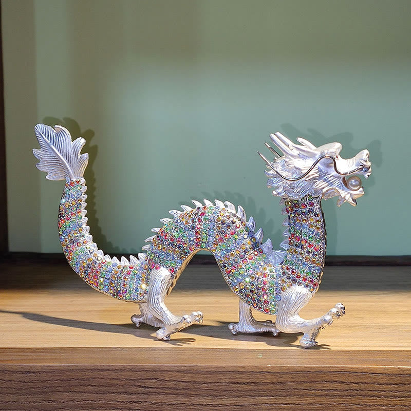 Handgefertigte chinesische Drachenstatue, Feng Shui-Dekor, 22 cm