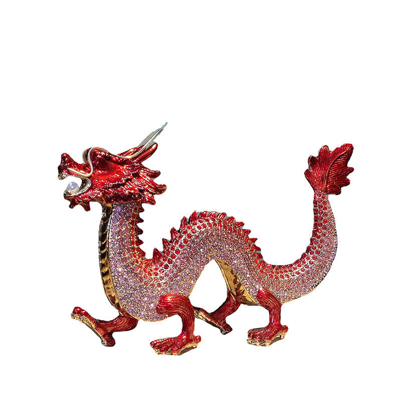 Handgefertigte chinesische Drachenstatue, Feng Shui-Dekor, 22 cm