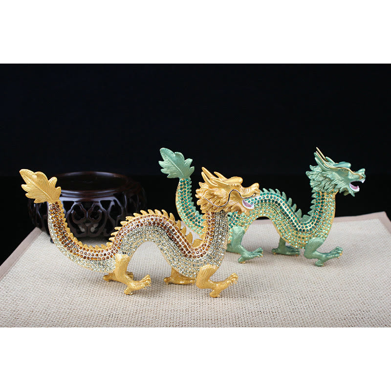 Handgefertigte chinesische Drachenstatue, Feng Shui-Dekor, 22 cm