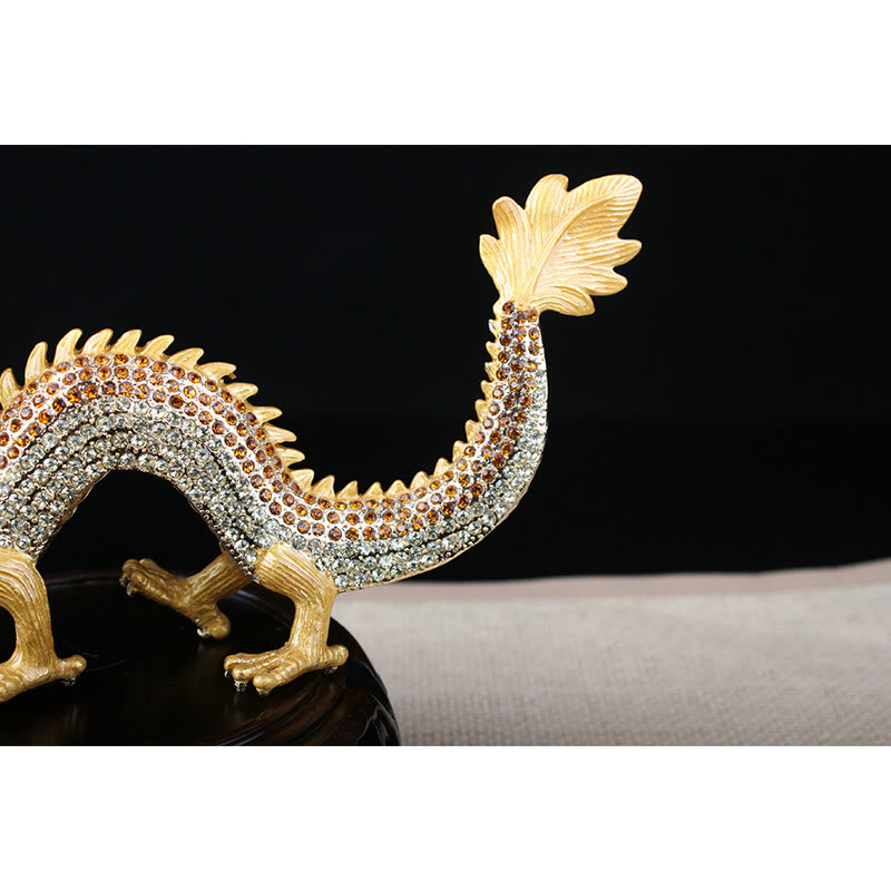 Handgefertigte chinesische Drachenstatue, Feng Shui-Dekor, 22 cm