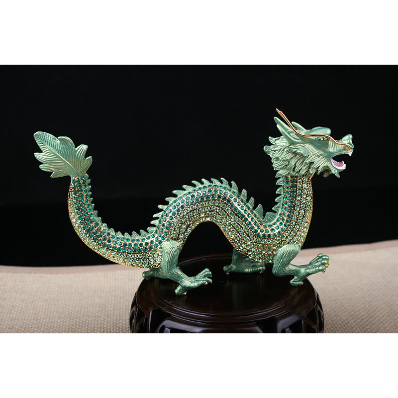 Handgefertigte chinesische Drachenstatue, Feng Shui-Dekor, 22 cm