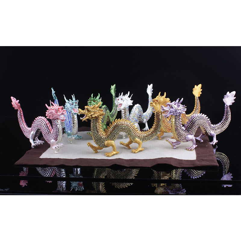 Handgefertigte chinesische Drachenstatue, Feng Shui-Dekor, 22 cm