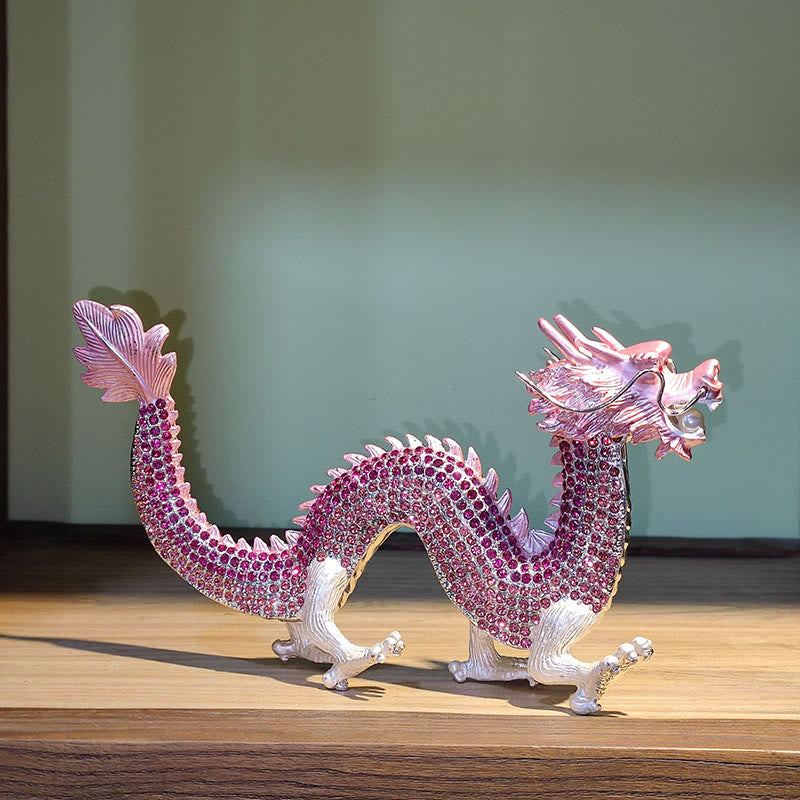 Handgefertigte chinesische Drachenstatue, Feng Shui-Dekor, 22 cm