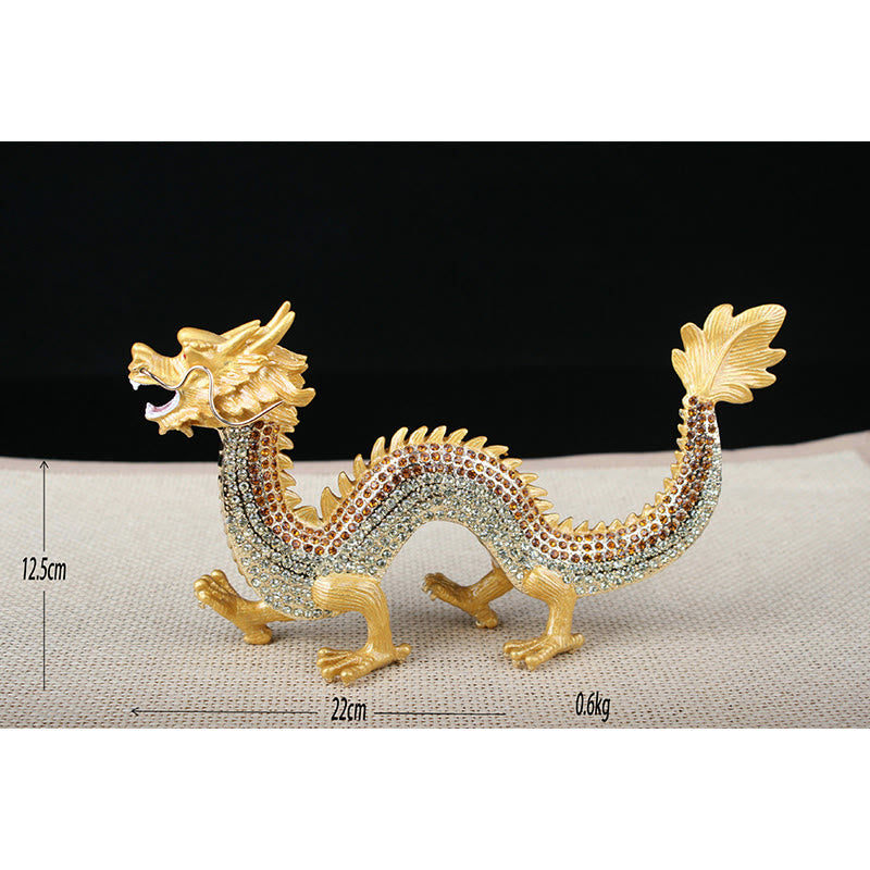 Handgefertigte chinesische Drachenstatue, Feng Shui-Dekor, 22 cm