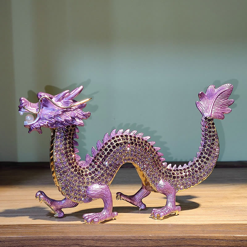 Handgefertigte chinesische Drachenstatue, Feng Shui-Dekor, 22 cm